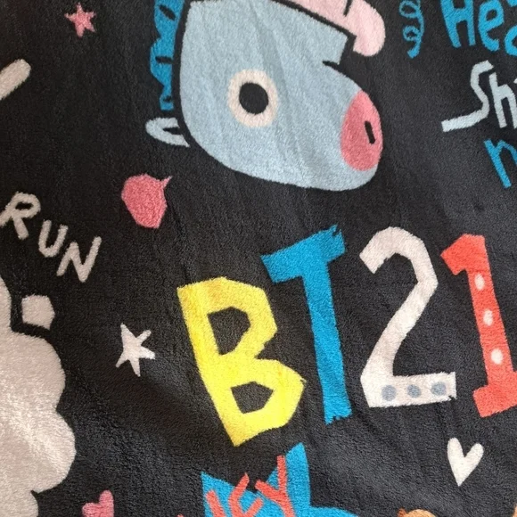 BT21 K pop band Anime characters soft fleece throw blanket JAY FRANCO oeko tex - Picture 8 of 9